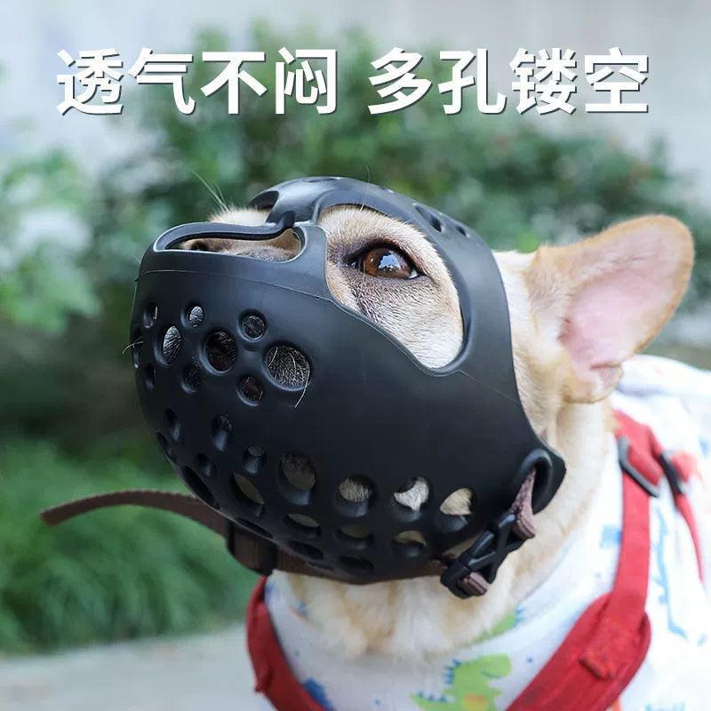 Dog Mouth Cover Anti-Bite/Anti-Bark Anti-Eat Disorderly Mask Jarre Aero Bull Small Short Mouth Dog Pet Firm Plaid Cute for Dog Walking - Pampered Pets