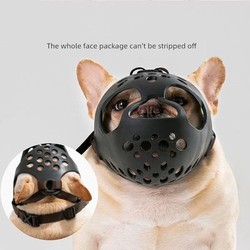 Dog Mouth Cover Anti-Bite/Anti-Bark Anti-Eat Disorderly Mask Jarre Aero Bull Small Short Mouth Dog Pet Firm Plaid Cute for Dog Walking - Pampered Pets