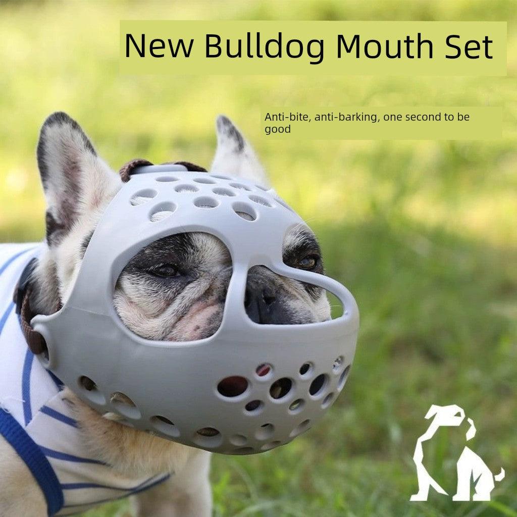 Dog Mouth Cover Anti-Bite/Anti-Bark Anti-Eat Disorderly Mask Jarre Aero Bull Small Short Mouth Dog Pet Firm Plaid Cute for Dog Walking - Pampered Pets
