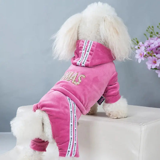 Fashion Letter Pet Dog Clothes for Dogs Coat Hoodie Sweatshirt Four Seasons Dog Clothing Cartoon Pets Clothing Bodysuit | Pampered Pets