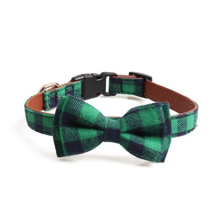 Plaid Bowknot Pet Necklace - Pampered Pets