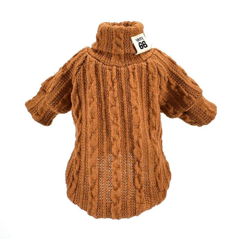 Pet Turtleneck Knitted Sweater Winter Dog Cat Keep Warm - Pampered Pets