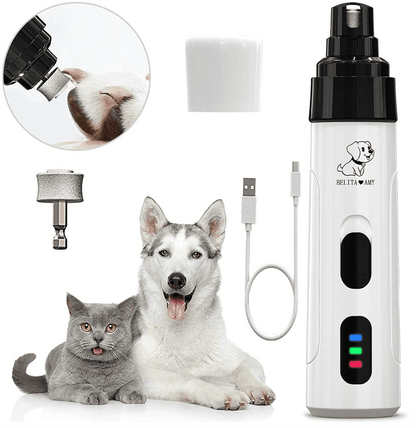 Pet Dog Cat Nail Paws Grinder Trimmer Tool Grooming Care Clipper Electric Kit - Pampered Pets