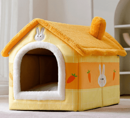 Foldable Dog House Pet Cat Bed Winter Dog Villa Sleep Kennel Removable Nest Warm Enclosed Cave Sofa Pets Supplies - Pampered Pets