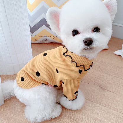 Dot turtleneck dog bottoming shirt | Pampered Pets