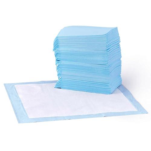 Amazon Basics Dog and Puppy Pee Pads with Leak-Proof Quick-Dry Design for Potty Training, Standard Absorbency, Regular Size, 22 x 22 Inches, Pack of 100, Blue & White - Pampered Pets