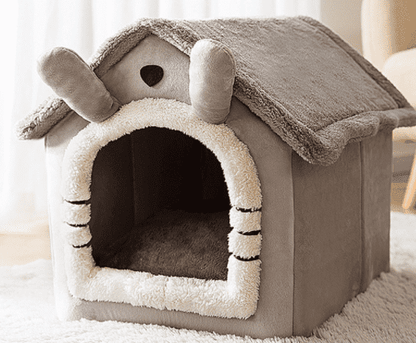 Foldable Dog House Pet Cat Bed Winter Dog Villa Sleep Kennel Removable Nest Warm Enclosed Cave Sofa Pets Supplies - Pampered Pets