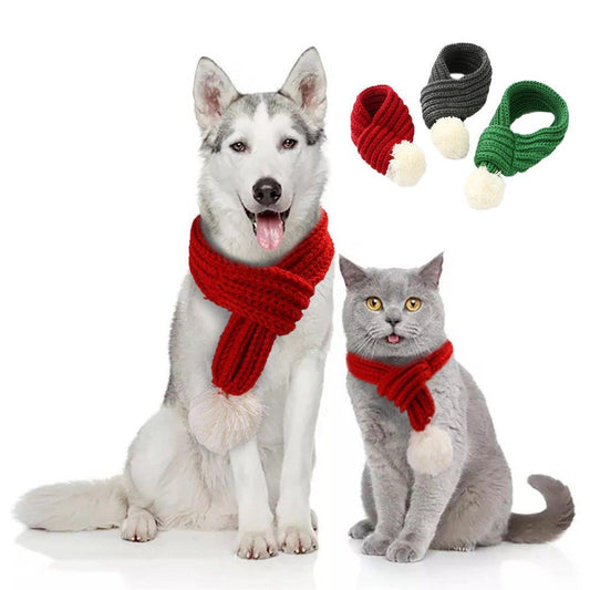 Pet christmas wool scarf - Pampered Pets