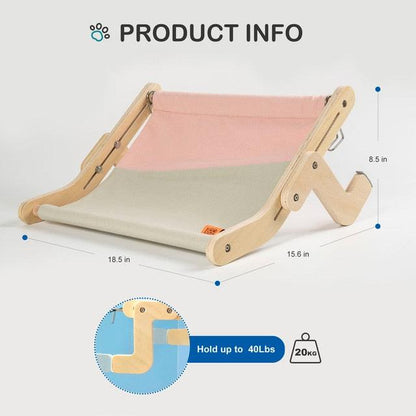 Mewoofun Sturdy Cat Window Perch Wooden Assembly Hanging Bed Cotton Canvas Easy Washable Multi-Ply Plywood Hot Selling Hammock - Pampered Pets