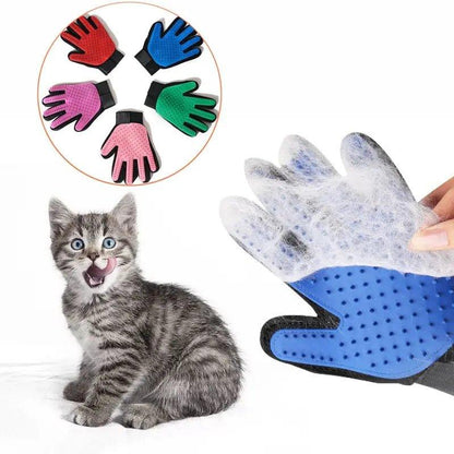 Pet Glove Cat Grooming Glove Cat Hair Deshedding Brush Gloves Dog Comb for Cats Bath Hair Remover Clean Massage Brush For Animal - Pampered Pets