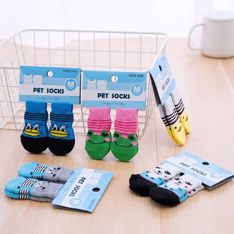 4Pcs Set Knitted Pet Socks - Pampered Pets