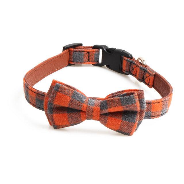 Plaid Bowknot Pet Necklace - Pampered Pets