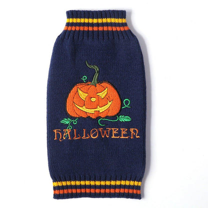 Pet Halloween Dog Knitted Pumpkin Sweater - Pampered Pets