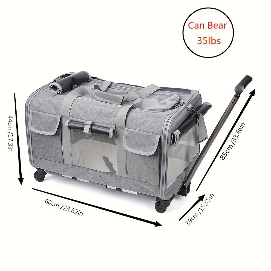 Extra Large Portable Pet Trolley Case, Detachable Dog Trolley Case, Large Foldable Pet Bag Cat Travel Carrier Bag