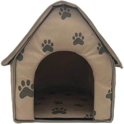 Portable Detachable Small Dog House Latter Cute Paw Print Foldable Dog Cat Sleeping House Washable Soft Pet Nest Fast Delivery - Image #4