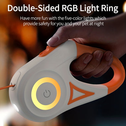 16FT LED-Enhanced ROJECO Dog Leash: Safe, Retractable & Durable - Extend Joyful Nighttime Walks