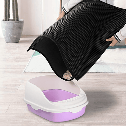 Kitty Cat Litter Mat Trapping Honeycomb Double Layer Design Waterproof Double Layer EVA Cat Litter Pad Waterproof Non-slip Sand Basin Filter Kitten Dog Washable Mattress - Pampered Pets