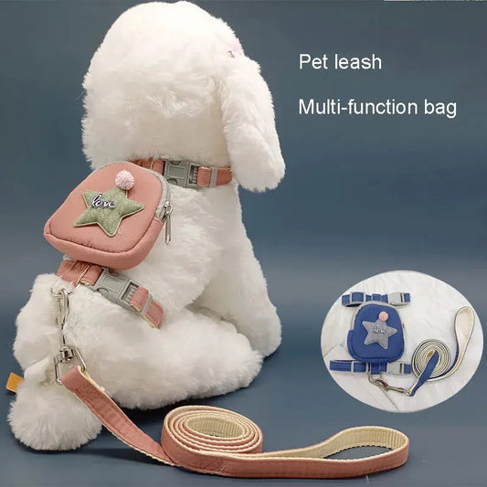 Dog Traction Rope Adjustable Pet Knapsack Poodle Bixiong Traction Rope Chest Strap Cat Collar Suit Dog Accessories Pet Items - Image #1