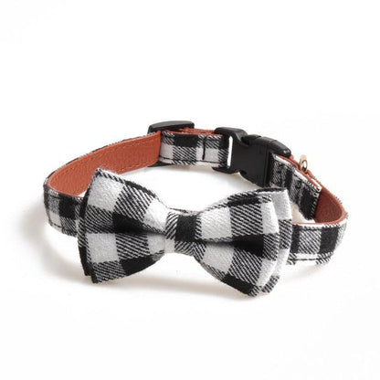 Plaid Bowknot Pet Necklace - Pampered Pets