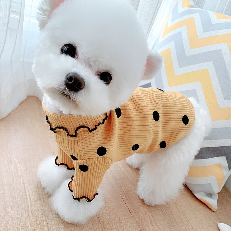 Dot turtleneck dog bottoming shirt | Pampered Pets