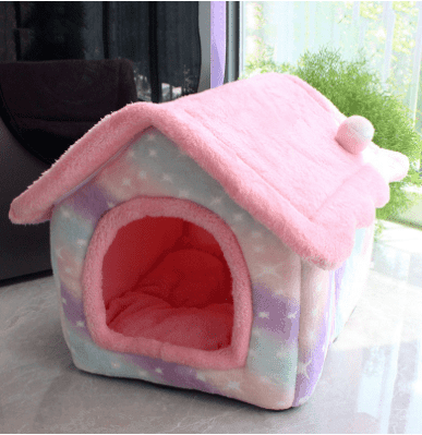 Foldable Dog House Pet Cat Bed Winter Dog Villa Sleep Kennel Removable Nest Warm Enclosed Cave Sofa Pets Supplies - Pampered Pets