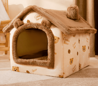 Foldable Dog House Pet Cat Bed Winter Dog Villa Sleep Kennel Removable Nest Warm Enclosed Cave Sofa Pets Supplies - Pampered Pets