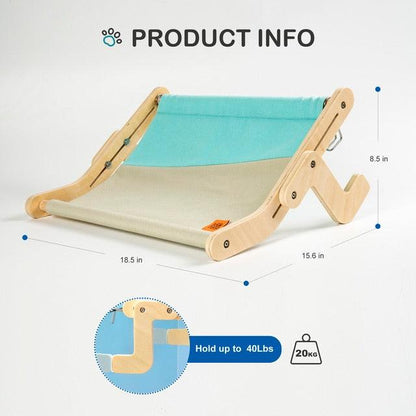 Mewoofun Sturdy Cat Window Perch Wooden Assembly Hanging Bed Cotton Canvas Easy Washable Multi-Ply Plywood Hot Selling Hammock - Pampered Pets