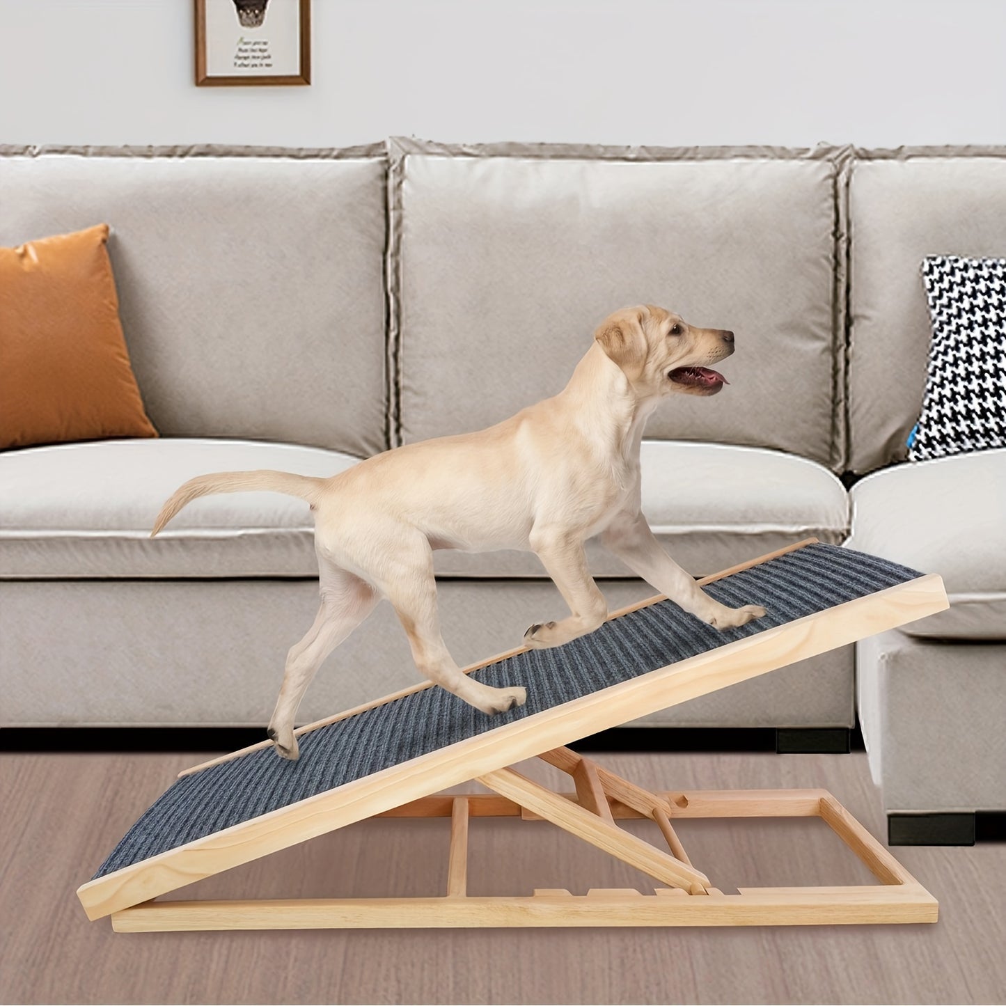 Adjustable Wooden Pet Staircase, With Different Heights And Slopes For Dogs For Getting On The Sofa, And Getting On The Bed