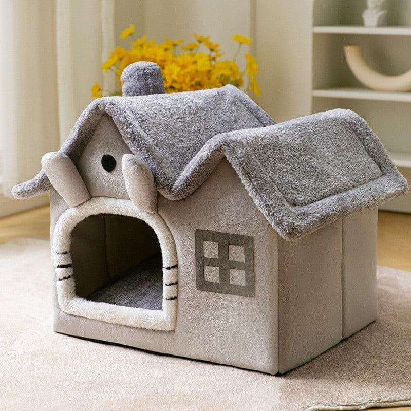 Foldable Dog House Pet Cat Bed Winter Dog Villa Sleep Kennel Removable Nest Warm Enclosed Cave Sofa Pets Supplies - Pampered Pets