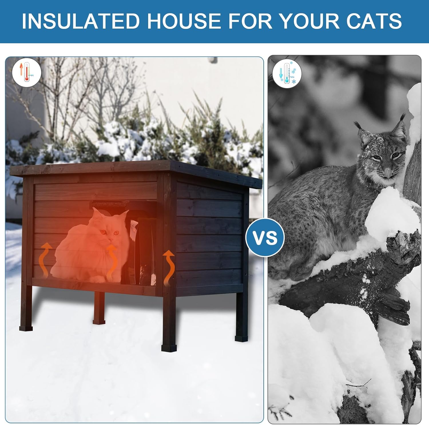 Outdoor Insulated Cat House - Pampered Pets