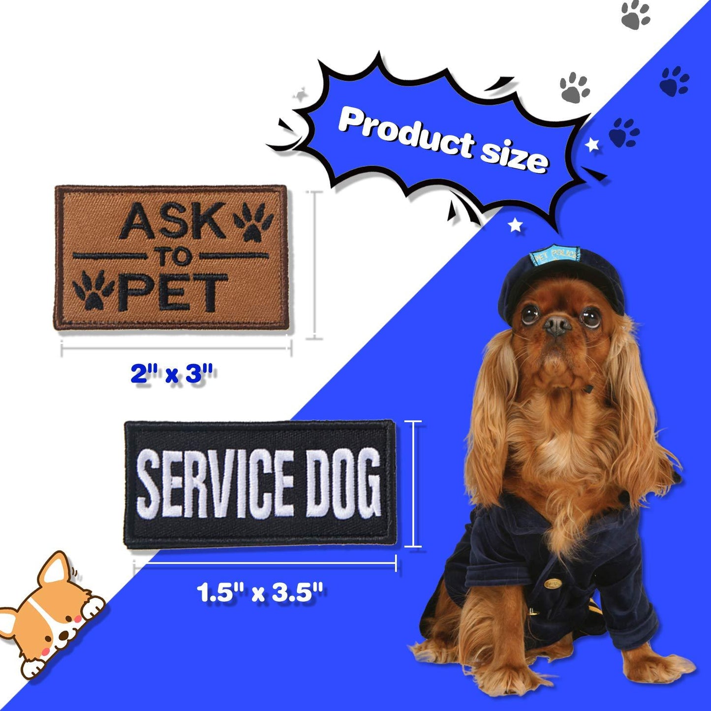 10 Pieces Service Dog Patches - Pampered Pets