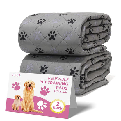 JERIA 5 Pack Reusable Washable Pee Pads for Dogs, Non-Slip Waterproof pee pads, Absorbent and Leakproof Puppy Pads Pet Training Pads ,36"x 41"