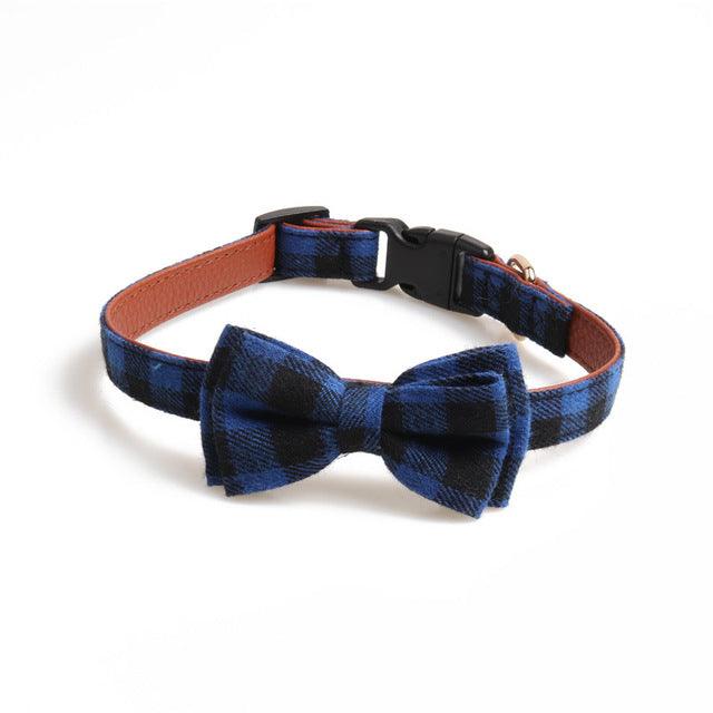 Plaid Bowknot Pet Necklace - Pampered Pets