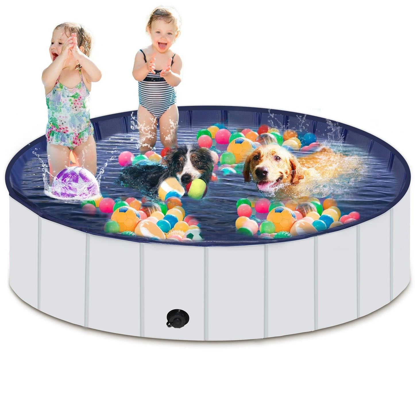 Foldable Dog Pool, Portable Hard Plastic Pet Pool For Dogs And Cats, Sturdy And Durable Pet Wading Pool For Indoor And Outdoor - Pampered Pets