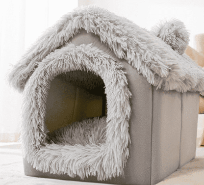 Foldable Dog House Pet Cat Bed Winter Dog Villa Sleep Kennel Removable Nest Warm Enclosed Cave Sofa Pets Supplies - Pampered Pets