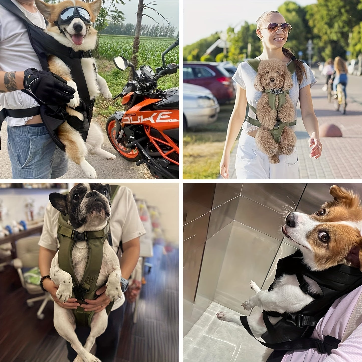 Pet Front Dog Carrier Backpacks, Adjustable Hands Free Dog Backpack Carrier For Medium Small Dogs