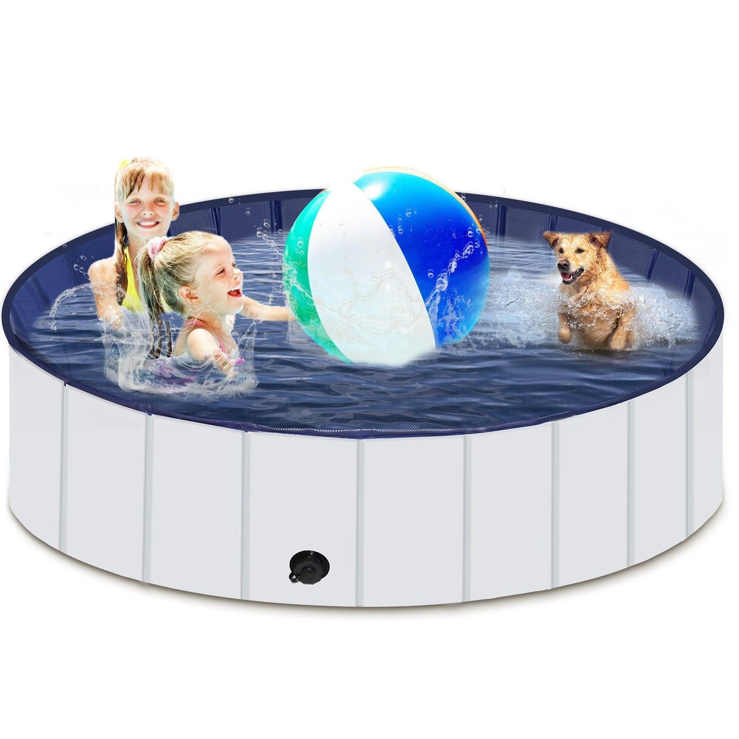 Foldable Dog Pool, Portable Hard Plastic Pet Pool For Dogs And Cats, Sturdy And Durable Pet Wading Pool For Indoor And Outdoor - Pampered Pets