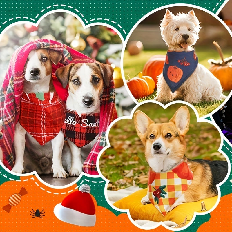 30pcs Christmas Dog Bandanas, Dog Bibs Holiday Pet Costume Dog Christmas Outfit Triangle Scarf - Pampered Pets