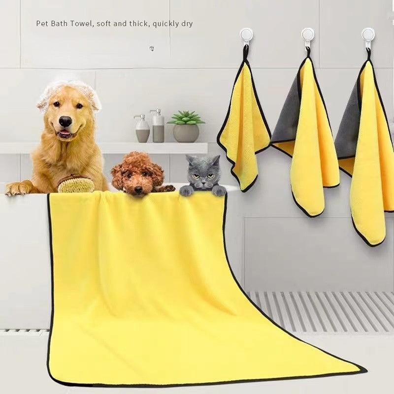 Dog Towels For Drying Dogs Drying Towel Dog Bath Towel, Quick-drying Pet Dog And Cat Towels Soft Fiber Towels Robe Super Absorbent Quick Drying Soft Microfiber Pet Towel For Dogs, Cats Yellow - Pampered Pets