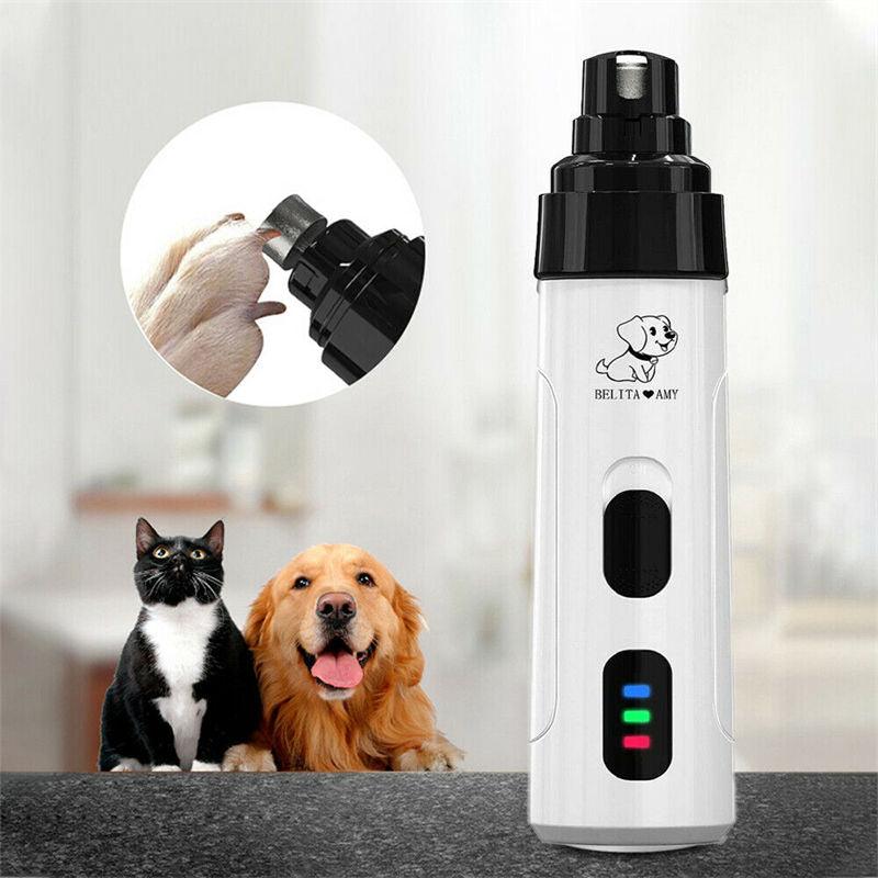 Pet Dog Cat Nail Paws Grinder Trimmer Tool Grooming Care Clipper Electric Kit - Pampered Pets