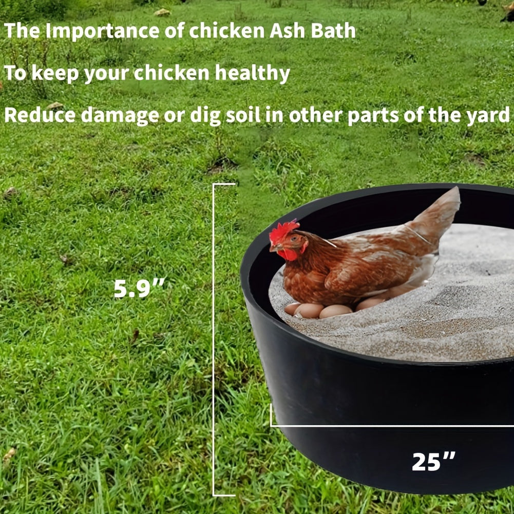 Sustainable Chicken Dust Bath Tub - Bottomless, Large Capacity, Easy Install Coop Accessory for Healthy Feathers & Clean Yards - Pampered Pets