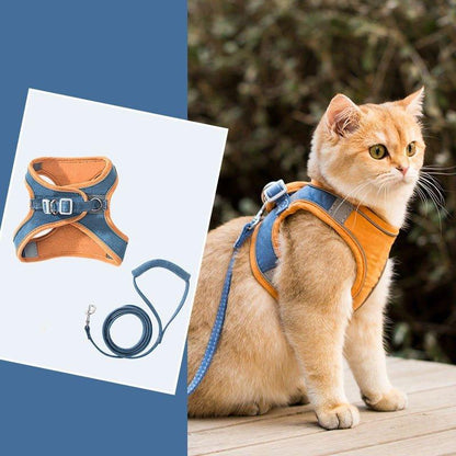 Anti Breaking Loose Outdoor Cat Pulling Rope Reflective Vest Chest Strap - Pampered Pets