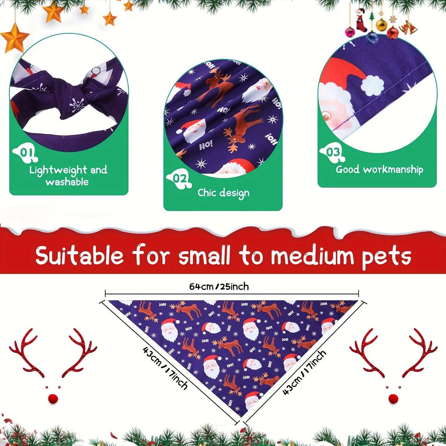 30-Pack Seasonal Holiday Pet Bandanas – Hand Wash Only Polyester Scarves for Dogs & Cats – All-Season Festive Neckwear for Small to Large Breeds – Woven Tether Style Pet Kerchiefs for Halloween, Christmas, & Thanksgivin - Pampered Pets