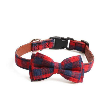 Plaid Bowknot Pet Necklace - Pampered Pets