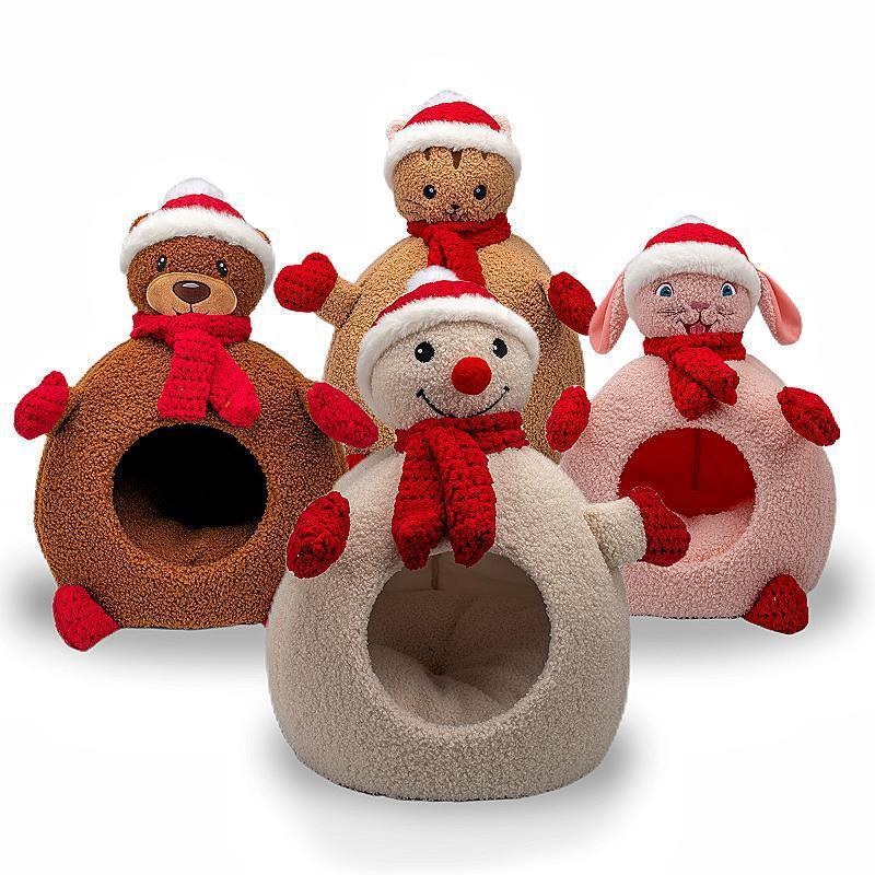 Cat Nest Winter Warm Three-dimensional Cartoon Closed - Pampered Pets