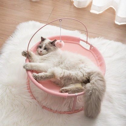 SHUANGMAO Cat Bed House Pet Small Cats Hammock Beds Mat for Kitten Window Lounger Indoor Nest Kennel Sleeping Puppy Cushion - Pampered Pets