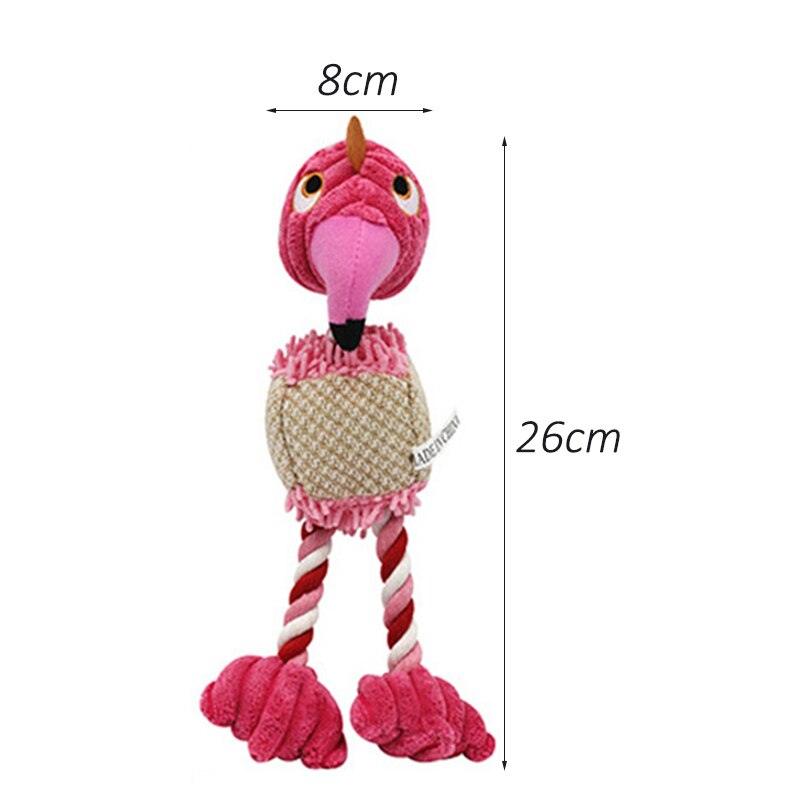 Plush Flamingo Pet Squeaky Toys for Small Dogs Clean Teeth Puppy Dog Chew Toy Squeak Pets Accessories Dog Supplies Octopus Chick - Pampered Pets