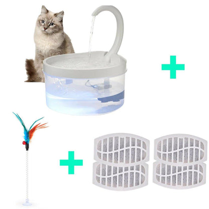 Pet Water Fountain Swan Neck Shaped Cat Water Dispenser Prevent Dry Burn Drinking Fountain 2L With LED Light Bird Dog Drink Bowl - Pampered Pets