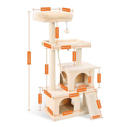 Rocket Styling Cat Tree Condo Scratching Post Multi-level Cat Towel Cozy Perches Climbing Tree Toys Activity Furniture Protector - Pampered Pets