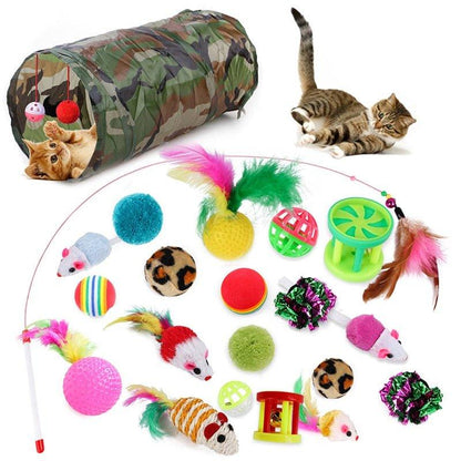 Pets Cat Toys Mouse Shape Balls Shapes Kitten Love New Pet Toy 21 Set Cat Channel Funny Cat Stick Mouse Supplies Value Bundle - Pampered Pets